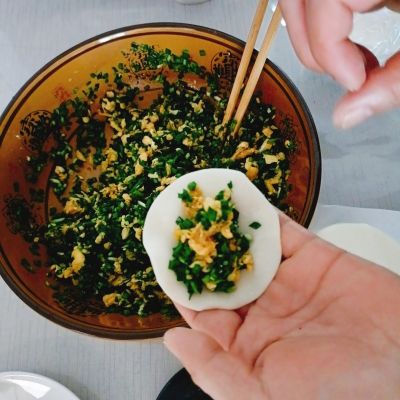 韭菜鸡蛋水饺的做法步骤：9