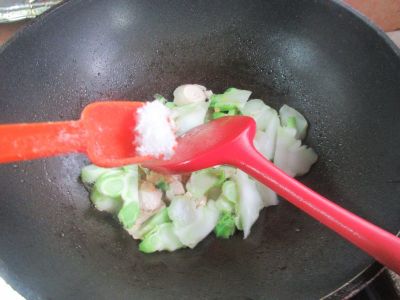 咸鸭蛋炒儿菜的做法步骤：9