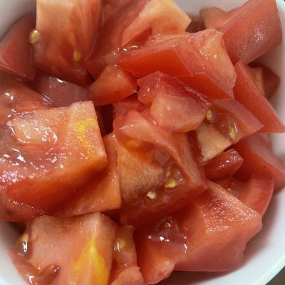 麻香番茄菜花的做法步骤：5