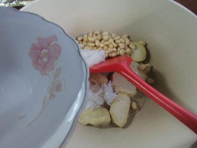 黄豆魔芋结烧鲜素鸡的做法步骤：5