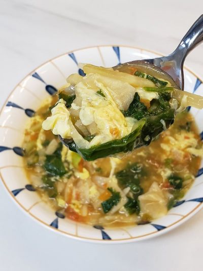 冬日暖食～饺子皮汤面片的做法步骤：17