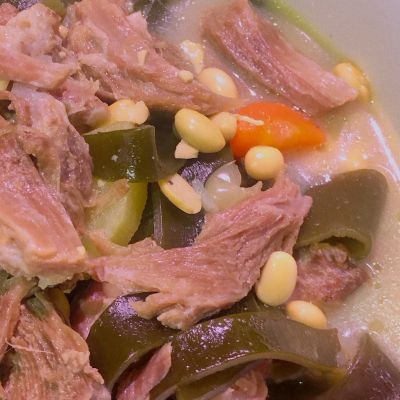 梅花肉海带焖黄豆的做法步骤：21