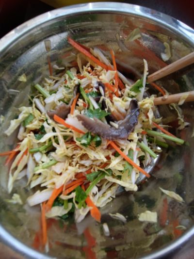 白菜芯拌海参的做法步骤：10
