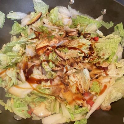 白菜鸡蛋烩年糕的做法步骤：8